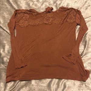 Brown top with open back